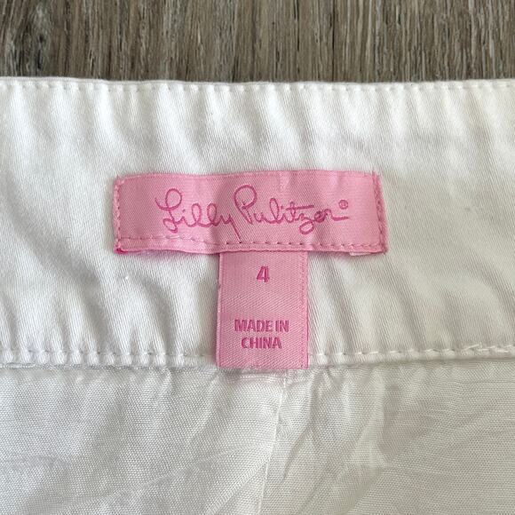Lilly Pulitzer A-Line Mini Skirt in White - Size: 4 - Picture 3 of 6